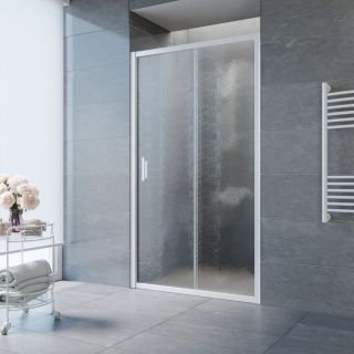 Душевая дверь Vegas Glass ZP 150 01 02, профиль белый, стекло шиншилла