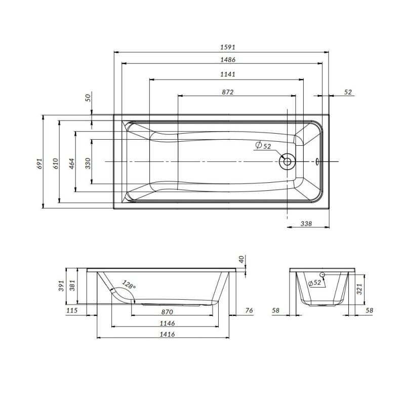 Панель фронтальная для ванны AM.PM Gem W90A-160-070W-P