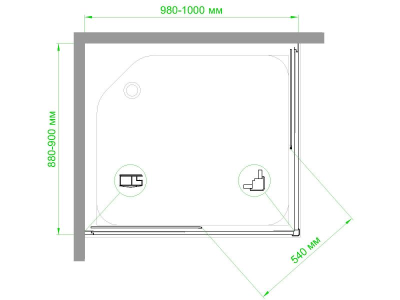 Душевой уголок Royal Bath HPD RB9100HPD-C-CH 100х90