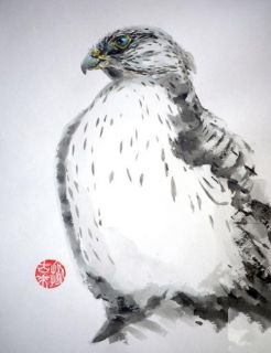 Картина "Кречет (Falco Rusticolus)" Николай Мишуков