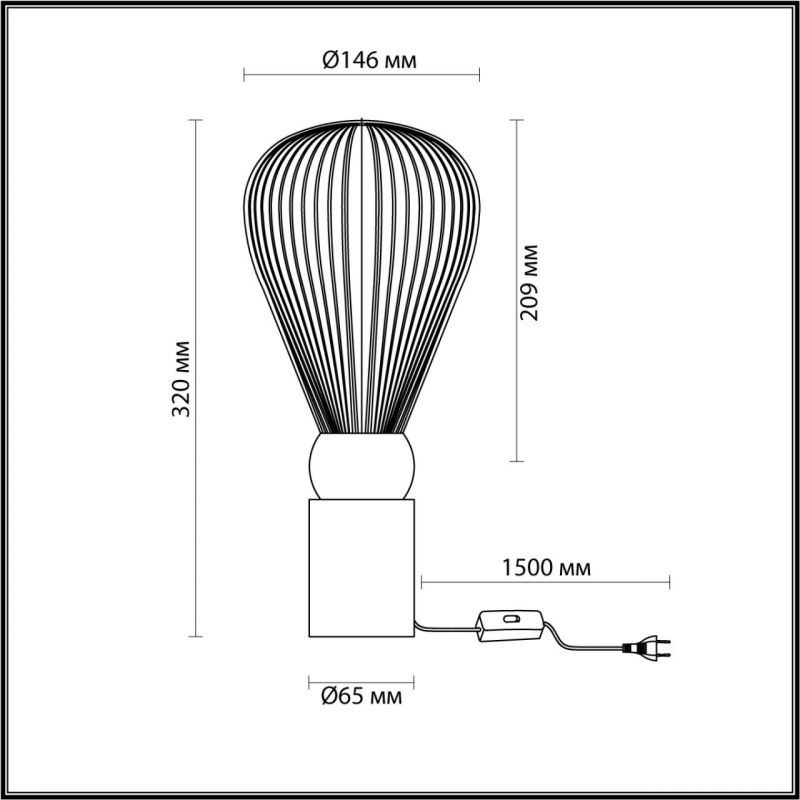 Настольная лампа Odeon Light Elica 5418/1T