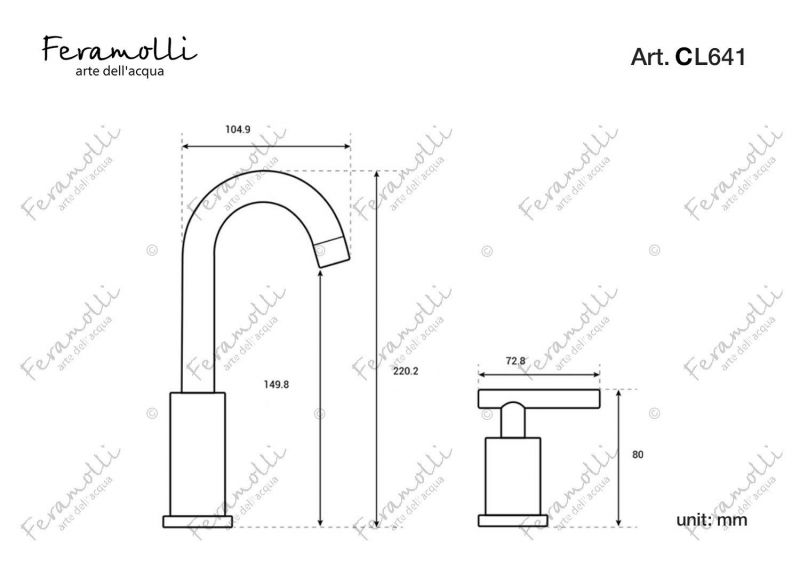 Смеситель для раковины Feramolli Croce CL641, хром