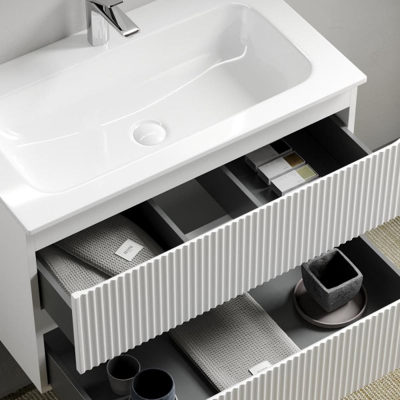 Тумба под раковину подвесная Sancos Snob R SNR80W Bianco 79 см R фото 3