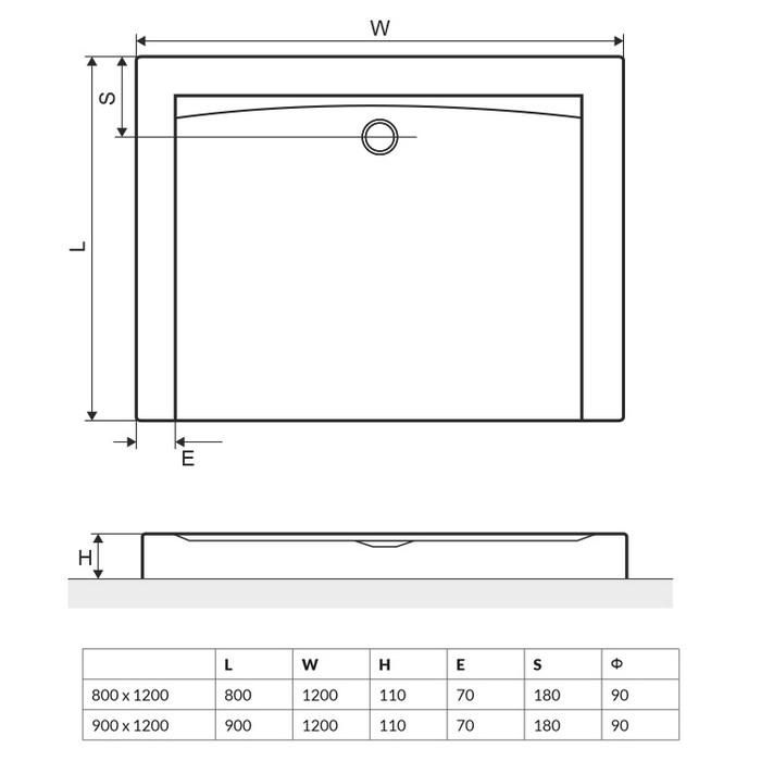 Душевой поддон Excellent Forma Compact  BREX.FOR12WHC90x120