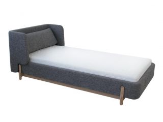 Кровать Ellipsefurniture Basic спальное место 90*200 см (серый, рогожка) BS010202080101