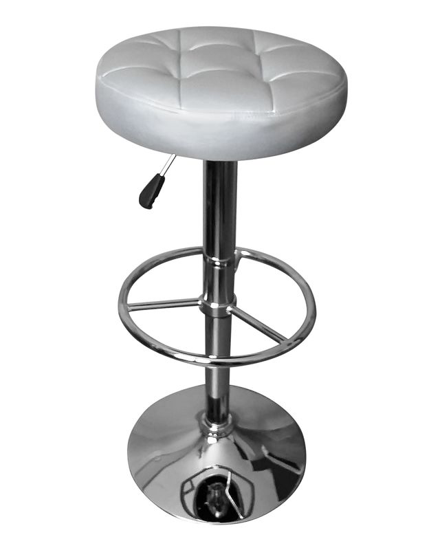 Барный стул Dobrin 5008-LM BRUNO,  цвет сиденья серебрянный, цвет основания хром