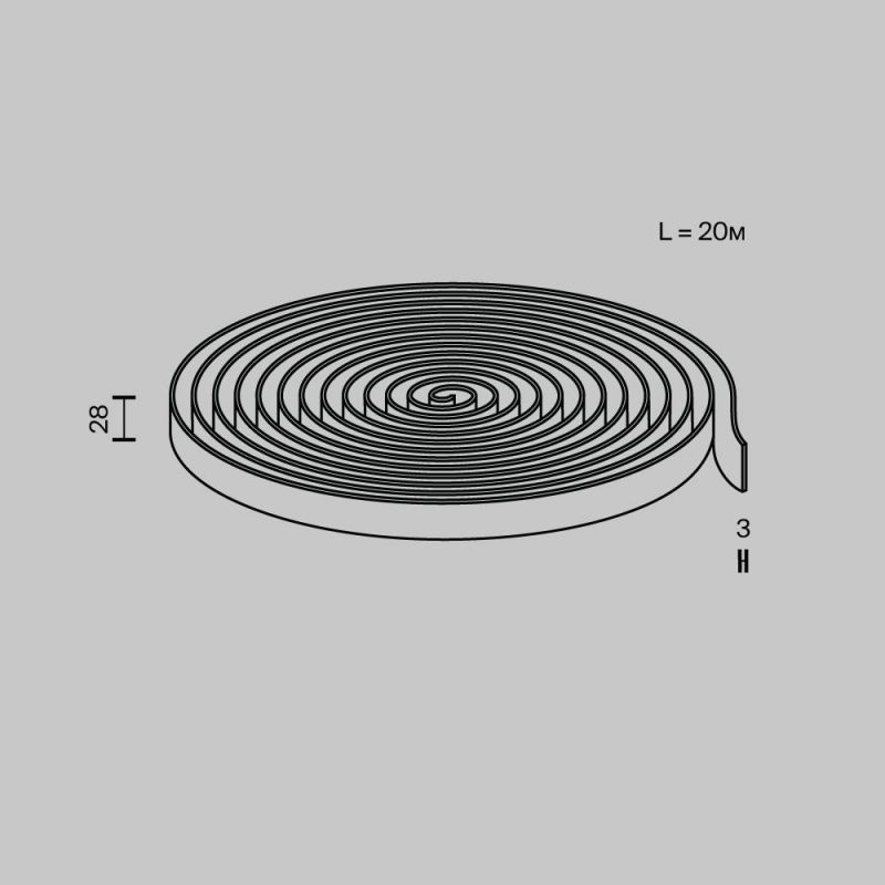 Токопроводящая текстильная лента 20м Maytoni Conductive textile tape Parity TRX130-1.20GR, серая фото 3