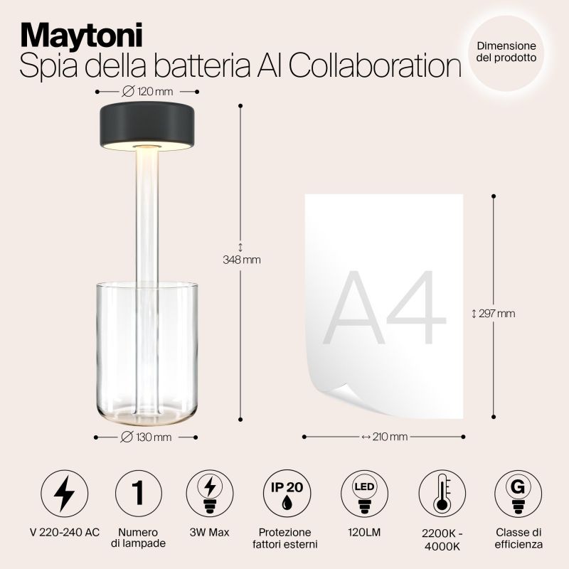 Аккумуляторный светильник Maytoni AI Collaboration 220-240V 3W IP20 3000-4000K MOD229TL-L3B3K1 фото 8