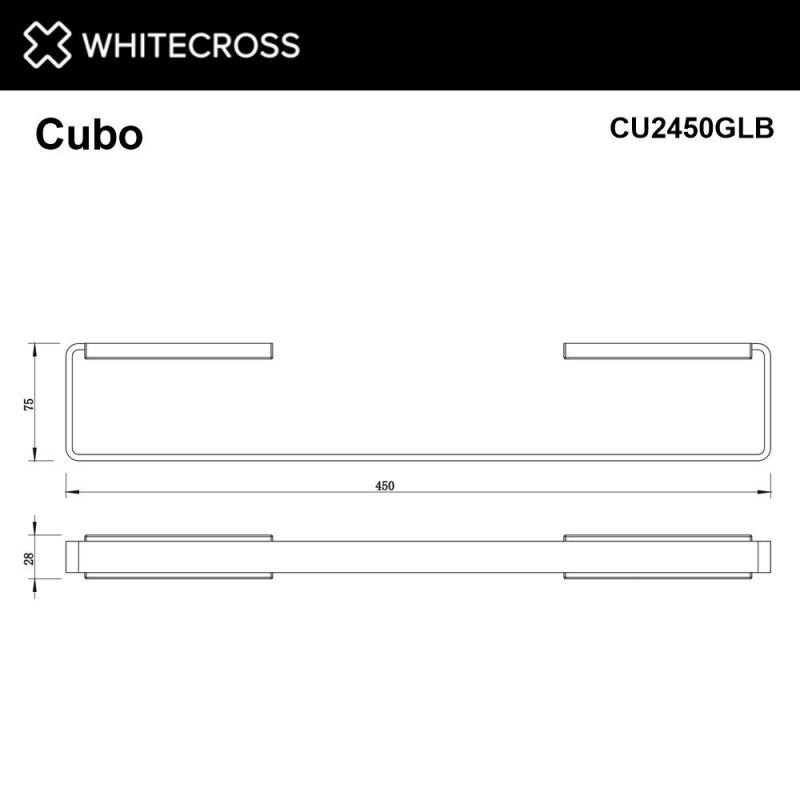 Полотенцедержатель WHITECROSS Cubo CU2450GLB, брашированное золото, 45 см