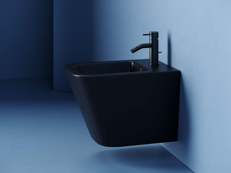 Подвесное биде Ceramica Nova Union CN4010MB, черное фото 5