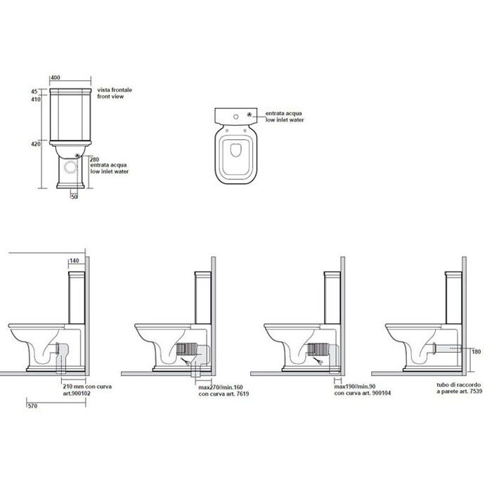 Бачок для унитаза Kerasan Waldorf 417901bi фото 4