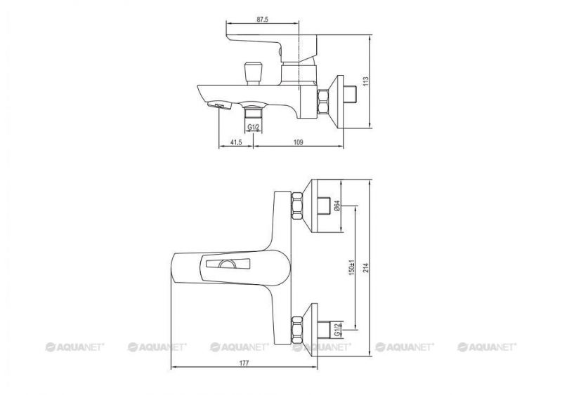 Смеситель для ванны с душем Aquanet Logic AF320-20С 00216764 фото 2