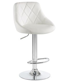 Барный стул Dobrin 5007-LM LOGAN,  цвет сиденья белый, цвет основания хром