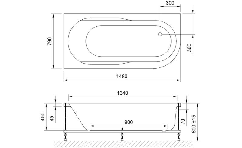 Акриловая ванна Royal Bath Azur RB614201L 150x80 L