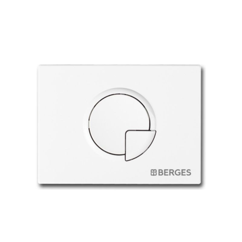 Кнопка для инсталляции Berges NOVUM 040024 механика, белая Soft Touch