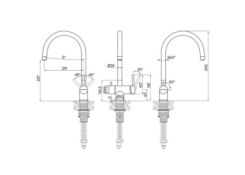 Смеситель для кухни Paulmark Heller He213218-431 белый