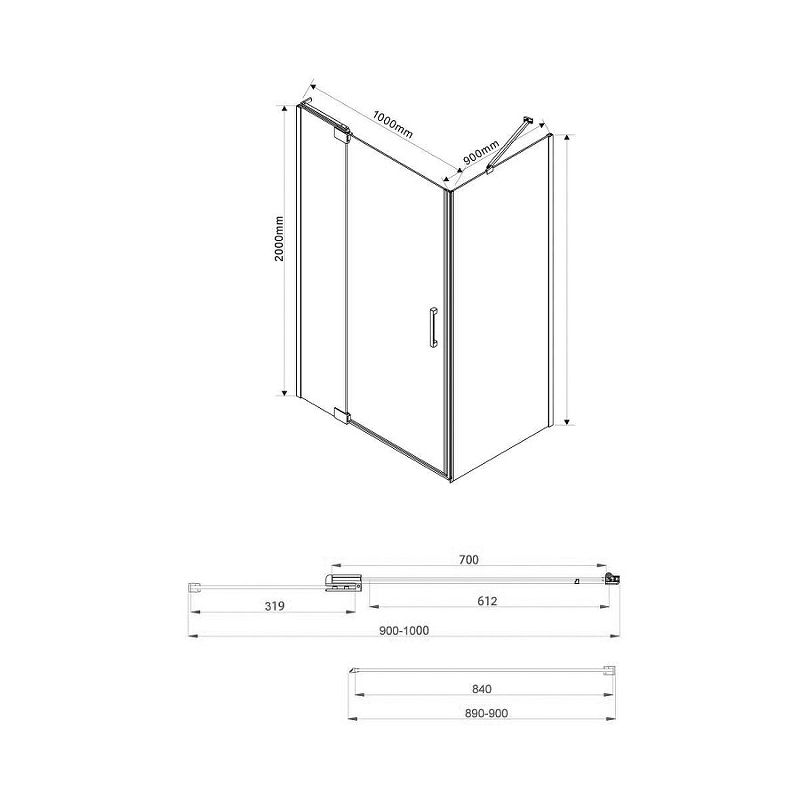 Душевой уголок Vincea Garda VSR-1E901090CL