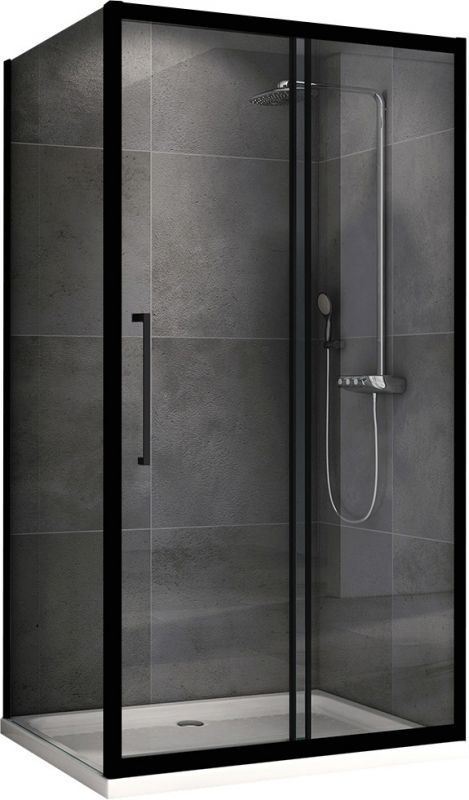 Душевой уголок ABBER Schwarzer Diamant AG30100BH-S90B 100х90, профиль черный, стекло прозрачное фото 1