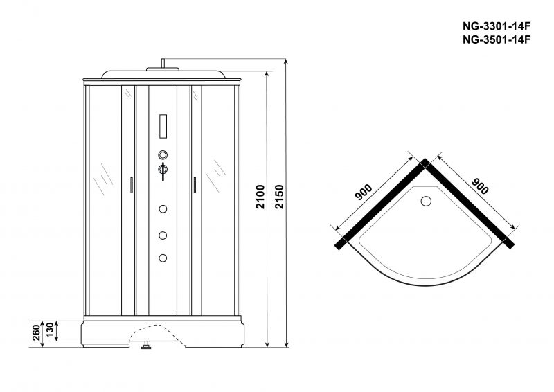 Душевая кабина Niagara Classic NG-3301-14F 90х90 фото 11
