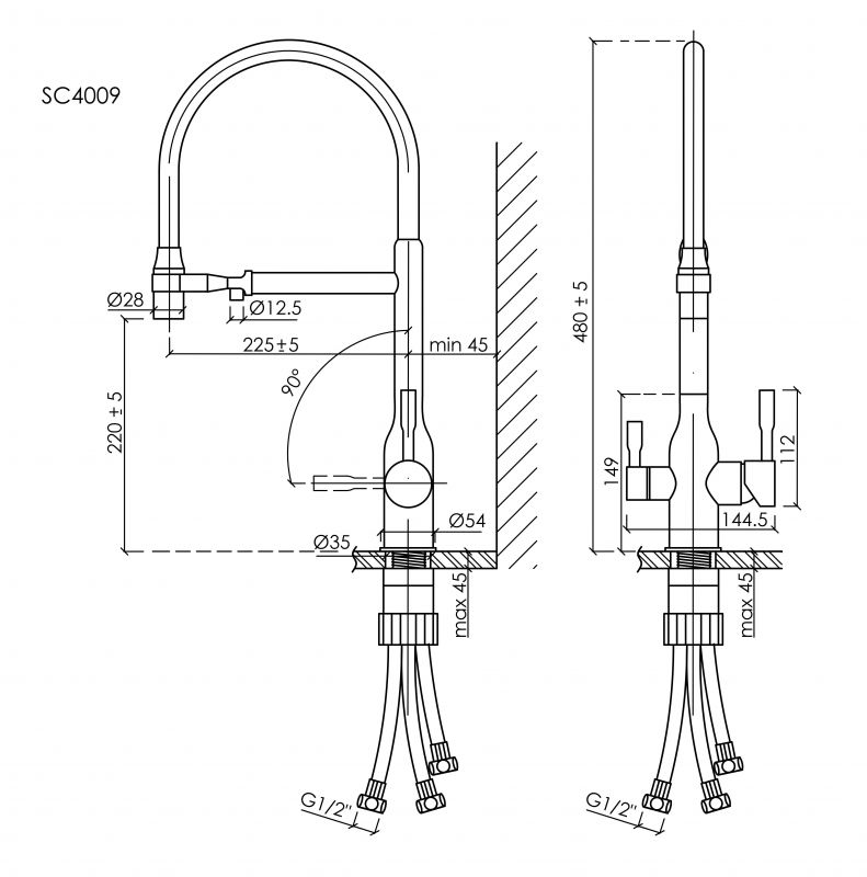 Смеситель для кухни SANCOS Garda SC4009BN, брашированный никель