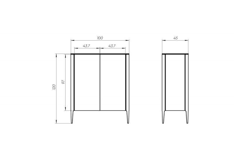 Шкаф  Ellipsefurniture Type 2 двери низкий (темно-серый) TY010306400101 фото 4