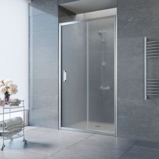 Душевая дверь Vegas Glass ZP 105 08 R04, профиль хром, стекло с узором