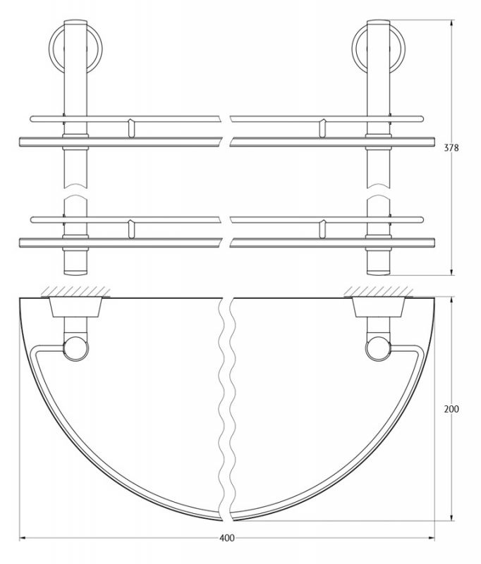 Полка 2-х ярусная 40 cm FBS Vizovice VIZ 081