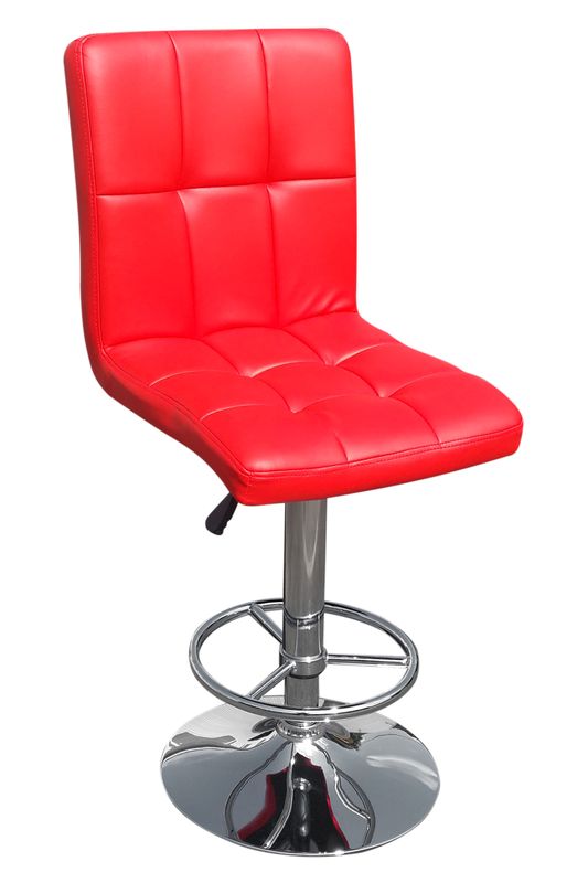 Барный стул Dobrin 5009-LM KRUGER,  цвет сиденья красный, цвет основания хром