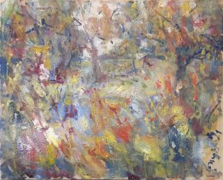 Картина "Два дерева в полевых цветах" Антон Жмурко