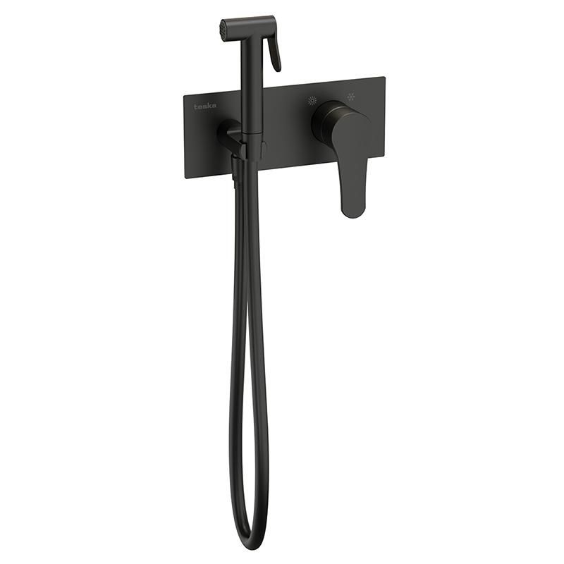 Гигиенический душ со смесителем Teska Elsa Pro BTK6408, черный фото 1