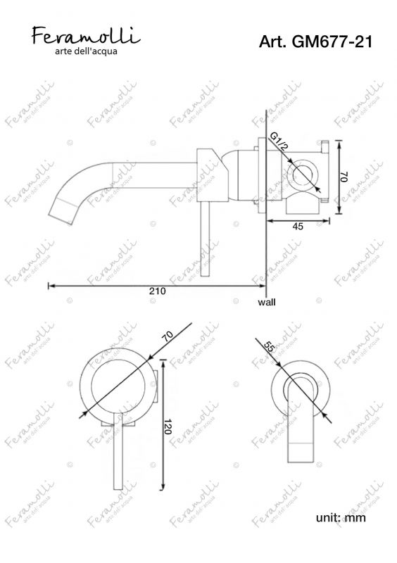 Смеситель для раковины Feramolli Ele GM677S-21, графит фото 2