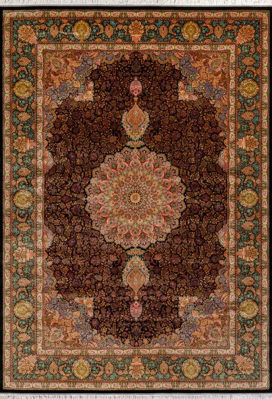 Иранский ковер из шёлка и модала Carpet «MASTERPIECE QUM» 003-24-NEJAD-Navy-Blue 301 x 403 см фото 1