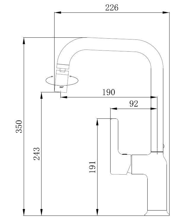 Смеситель для кухни VODA Column Black CLM519B