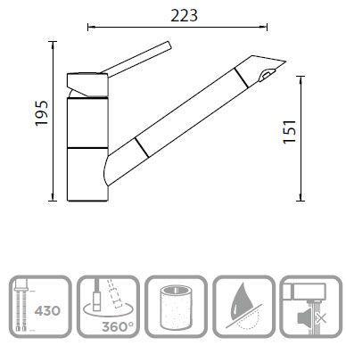 Смеситель Schock Sc-200 Cristadur 710173