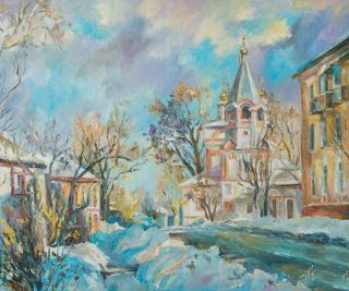 Картина "Богоявленская церковь. Соликамск" Ирина Круглова