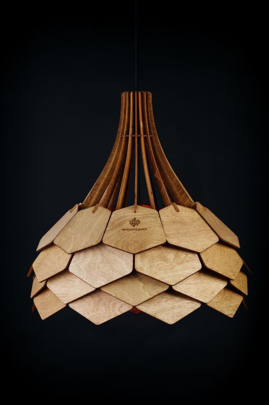 Подвесной деревянный светильник Woodshire Далия 1240b