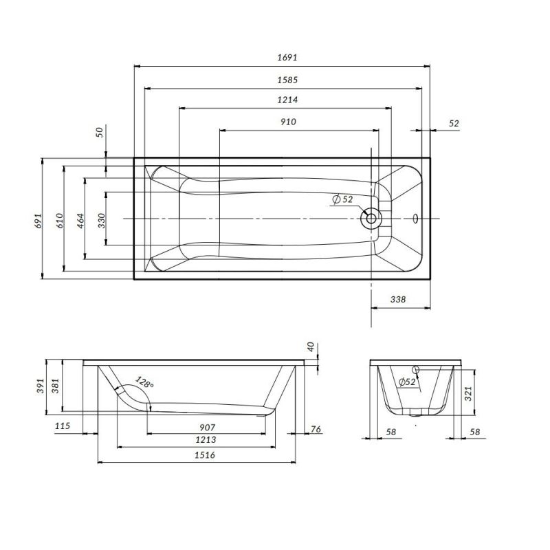 Ванна акриловая AM.PM Gem W90A-170-070W-A1 170х70 см. фото 3