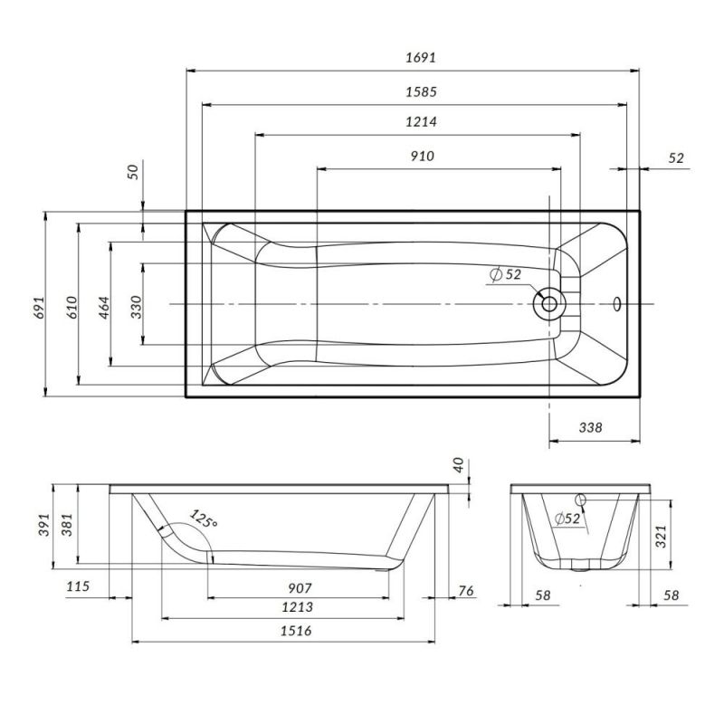 Ванна акриловая AM.PM Gem W90A-170-070W-A1 170х70 см. фото 9