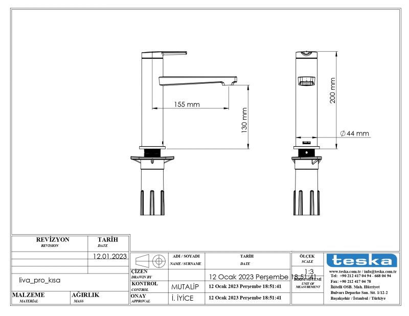 Смеситель для раковины Teska Liva Leo S E5417, золото