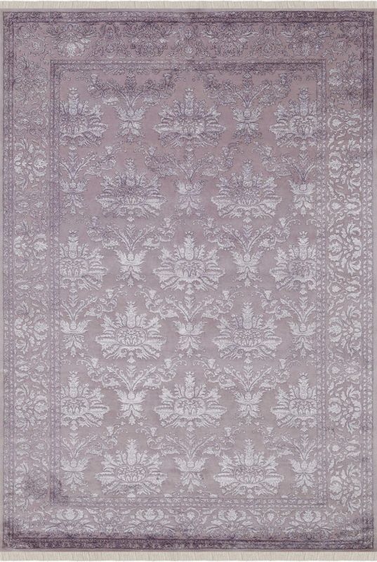 Индийский ковер из шерсти и арт-шёлка Carpet «KING OF AGRA» NO55-GRY-GRY 3-1 71 x 138 см фото 1