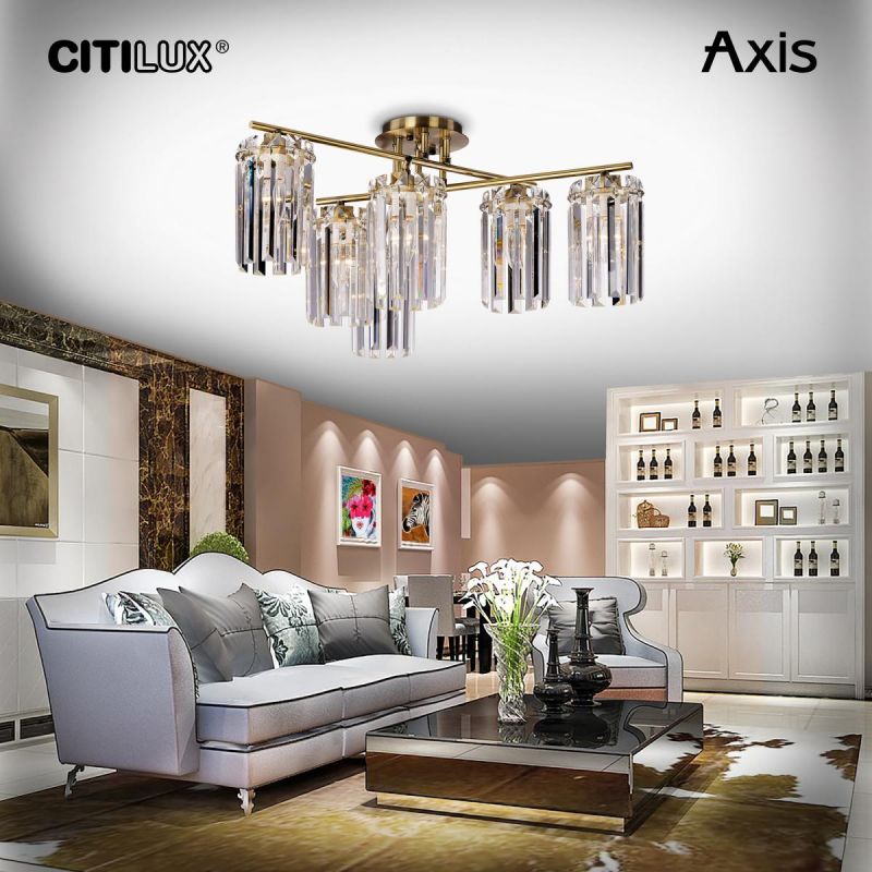 Люстра хрустальная потолочная Citilux AXIS E14 60W CL313263 фото 2