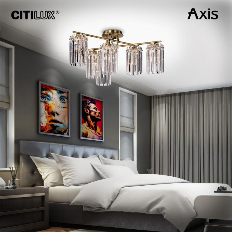 Люстра хрустальная потолочная Citilux AXIS E14 60W CL313263 фото 6