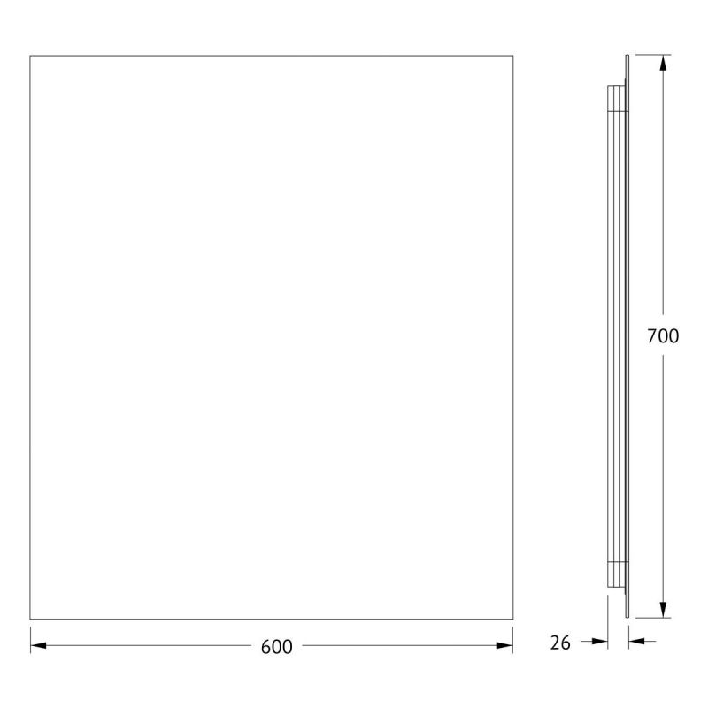 Зеркало для ванной DEFESTO GLOW DF 2506 с LED-подсветкой 60x70см фото 2