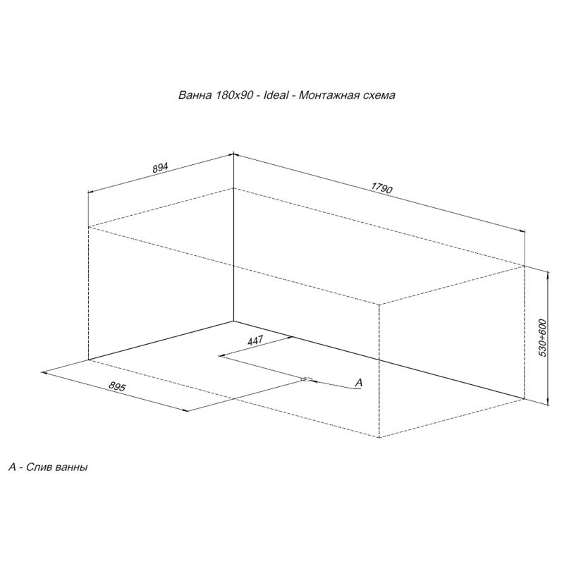 Акриловая ванна Aquanet Ideal 00242514 180x90