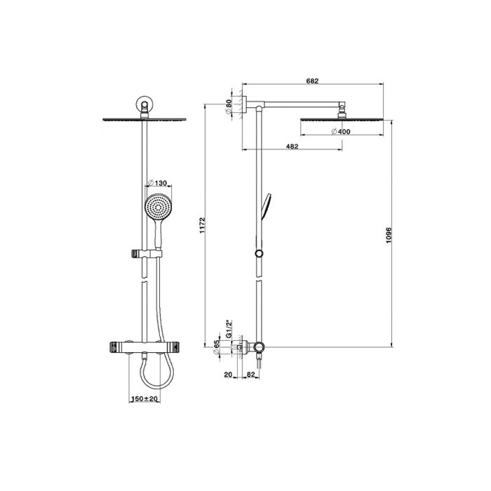 Душевые системы Huber Chronos CRC7801021