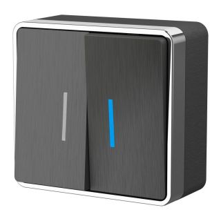 Выключатель двухклавишный с подсветкой Gallant (графит рифленый) Werkel W5020104