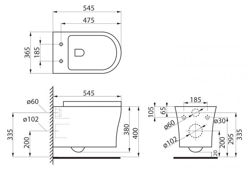 Унитаз подвесной BelBagno ANCONA BB1224CHR-SM