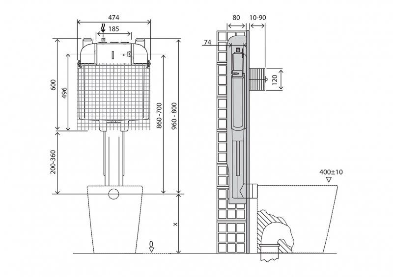 Бачок скрытого монтажа BelBagno BB025-CS механика фото 5