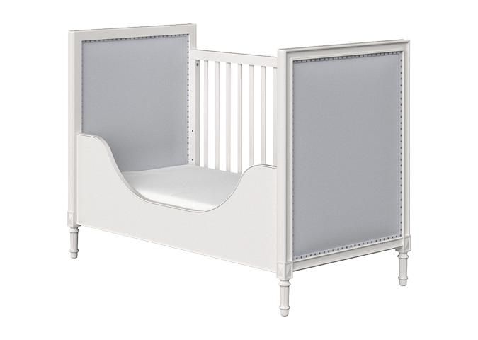 Кроватка Ellipsefurniture Elit (белый, серая ткань) ET010101030701