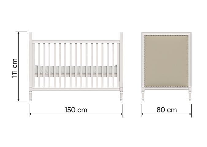 Кроватка Ellipsefurniture Elit (белый, серая ткань) ET010101030701 фото 4